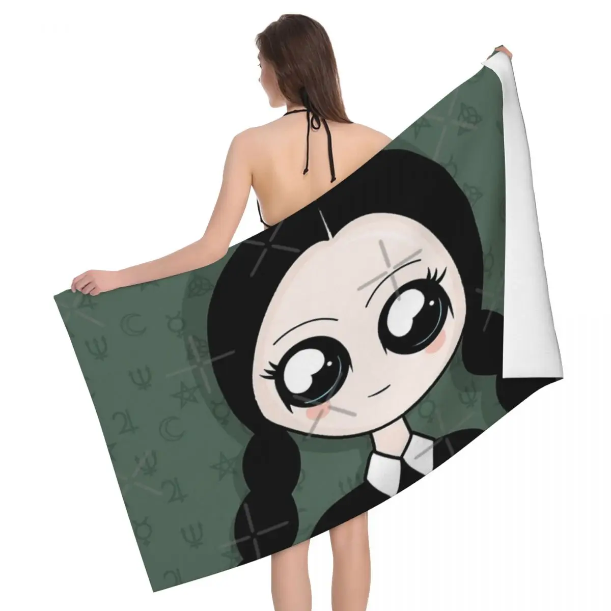 

Kawaii Wednesday Addams 80x130cm Bath Towel Skin-friendly For Tour Souvenir Gift