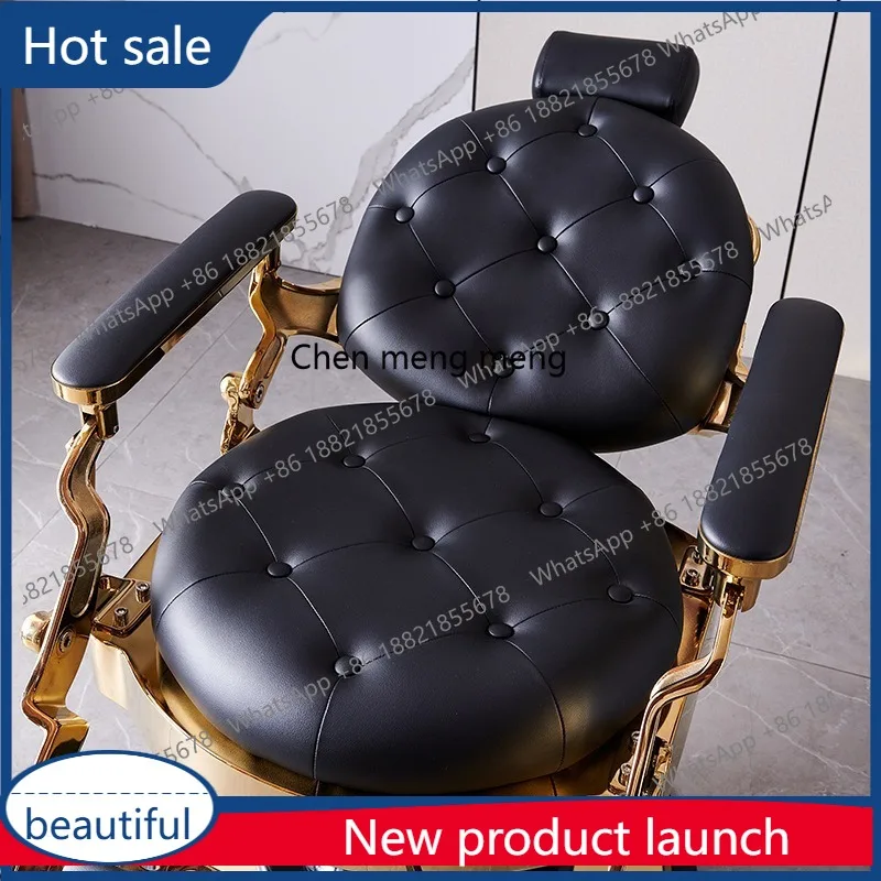 

A6239 High-end retro men's barber chair, hair salon reclining hair salon hair cutting chair