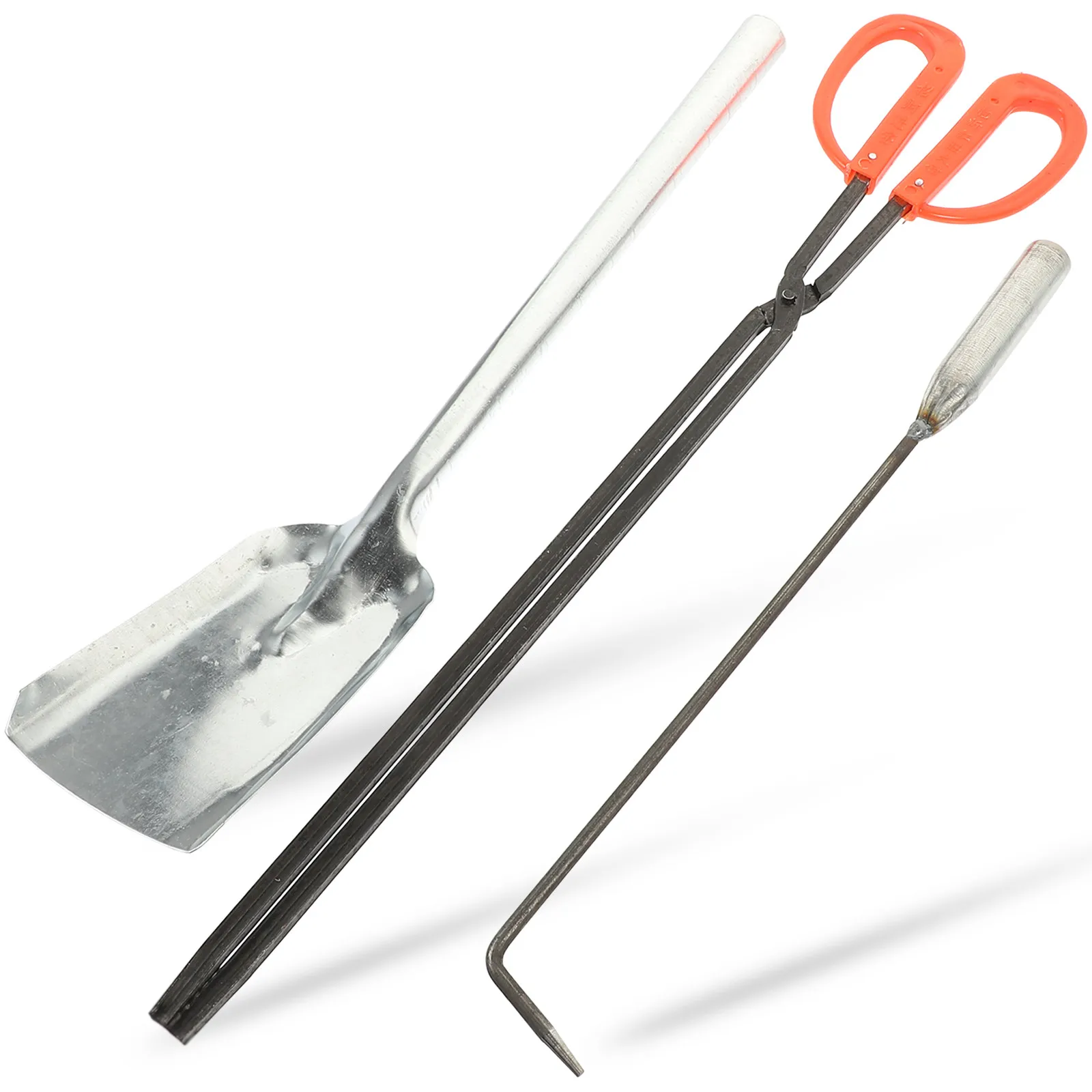 

1Set Fireplace Tools Set Heavy Duty Rustproof Iron Fire Shovel Poker Hook for Home Garden Bbq Fireplace Stove Ash Coal Handling