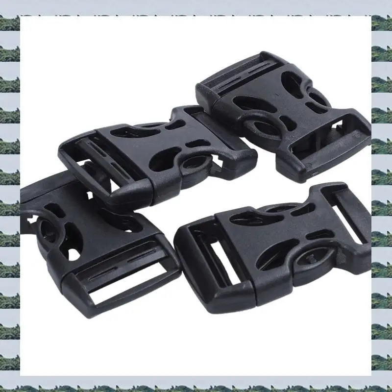 

ABQR 12Pcs Plastic Side Quick Release Buckles Clip For 25Mm Webbing Band Black