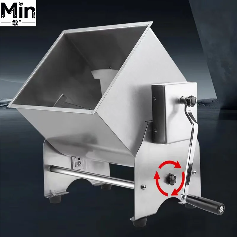 10KG Capacity Stainless Steel Tilt Tank Side-turn Manual Food Mixer Manual Meat Dough Mixer For Commercial Kitchen Use