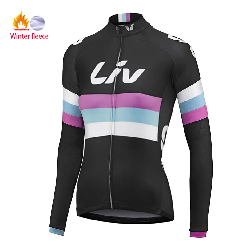 2024 Liv Bike Women\'s Fleece Long sleeved Sweatshirt, Comfortable and Warm Outdoor Mountain Bike Women\'s Winter Cycling Clothes