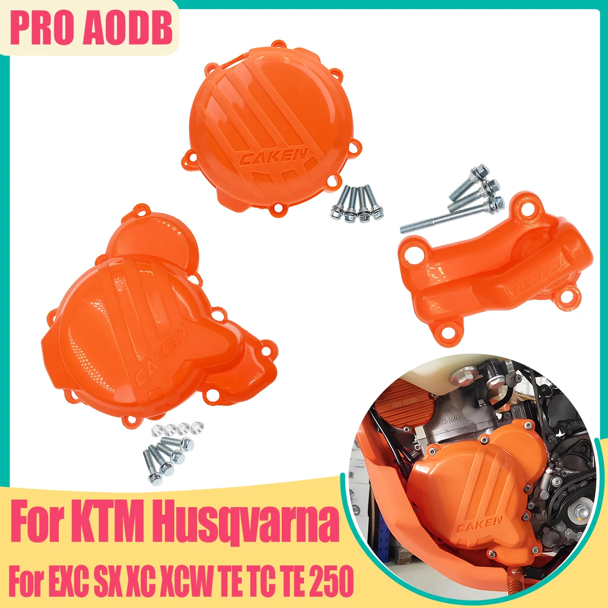 2017-2023 For KTM Husqvarna Moto EngineWater Pump Cover  Clutch Guard Ignition Protector TE250 TE300 TC250 TE250i TE300i EXC