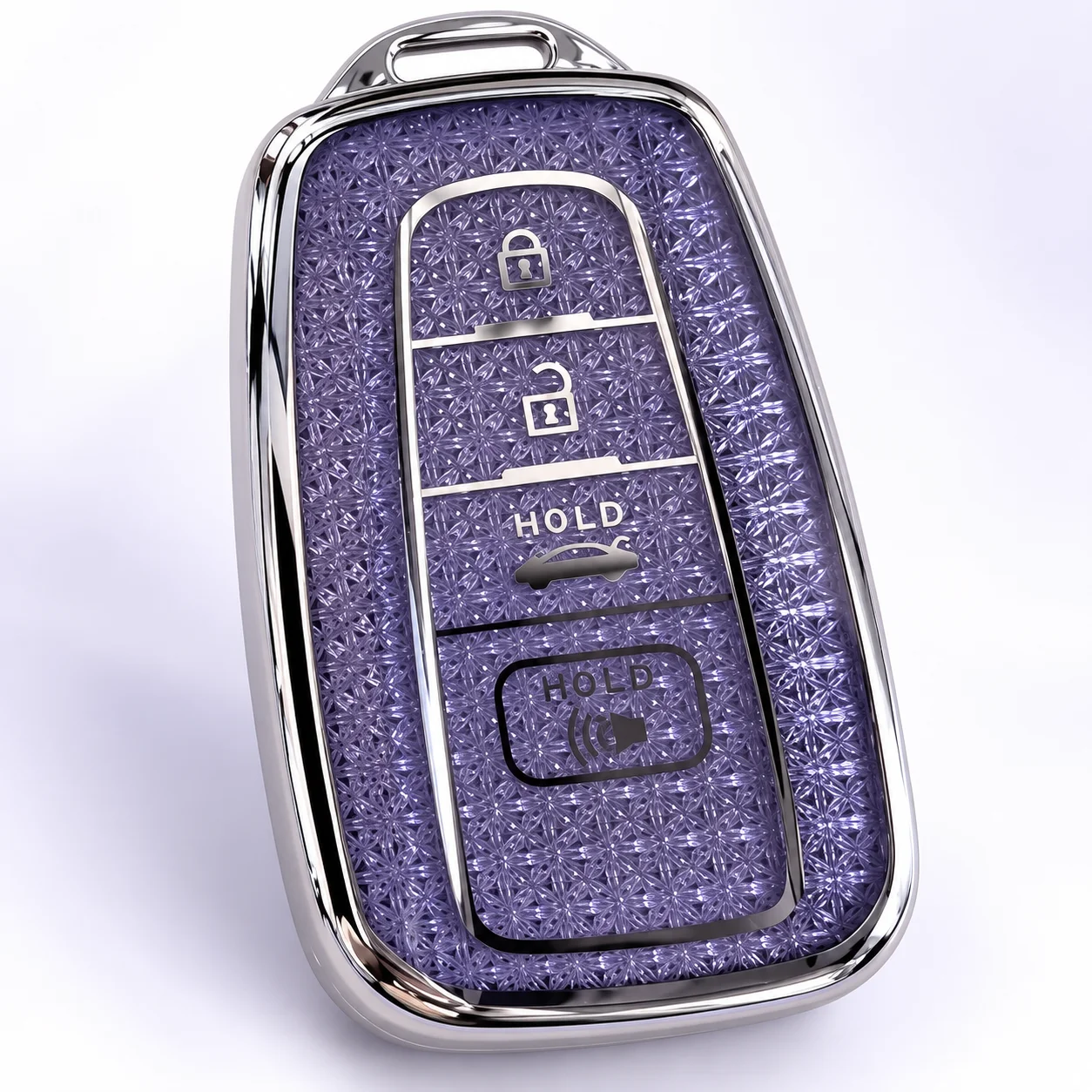Purple TPU for Toyota Camry RAV4 Highlander Avalon C-HR Prius Corolla GT86 Car Key Case 4 Button Remote Key Cover Fob Bag
