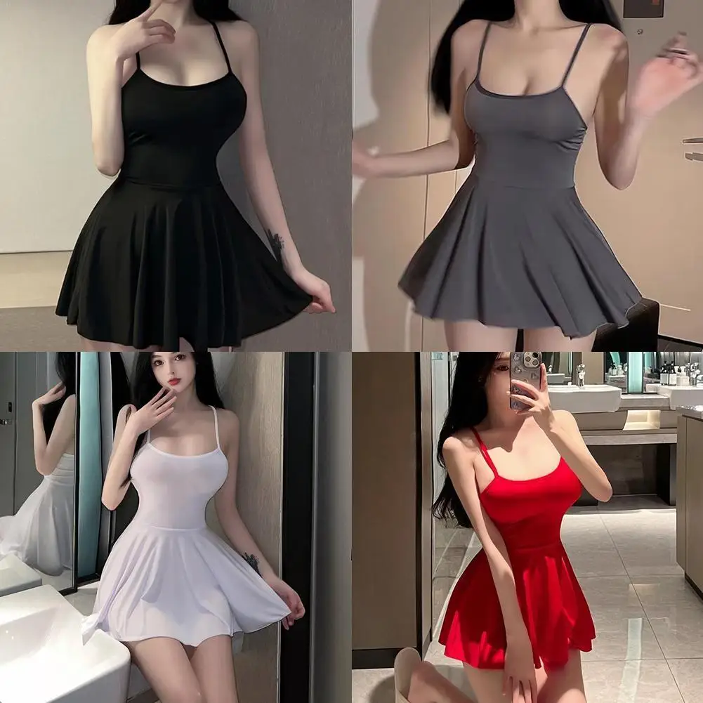 Pajamas Pure Desire Strap Sexy Perspective Sleeping Skirt Cute Little Women Bare Back Temptation Uniform Set Dropshipping