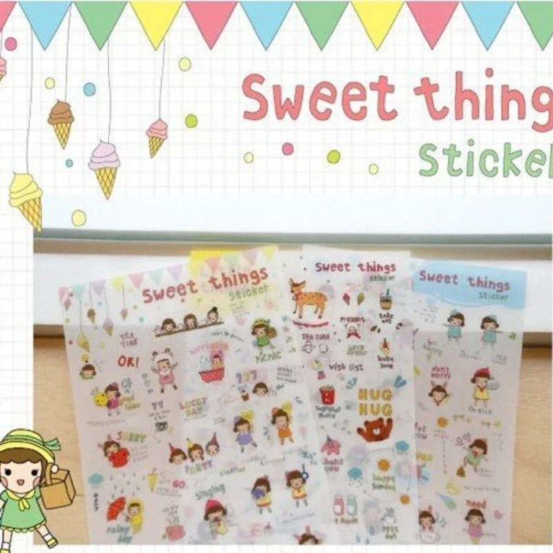 6Sheet Sweet Things Sweet Story Journal PVC Stickers Set Decoration DIY Supplies Kawaii Stickers