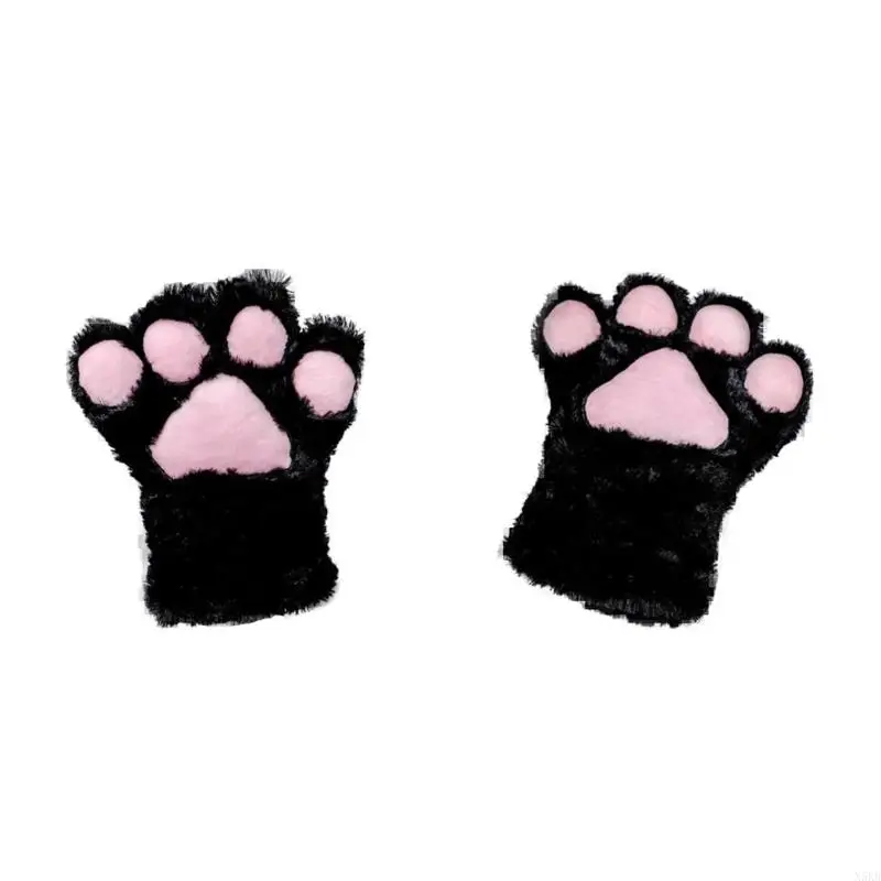 N5KB Ears Hoofdband en Paw Handschoenen voor kinderjongeren Halloween -feest voor kinderen