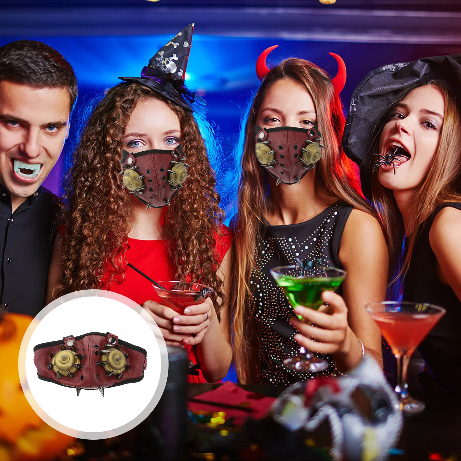 

Rivet Prop Dog Mask Halloween Masquerade Punk Style Emulsion Adult Costume Party DecorFunny Mask Brings Atmosphere