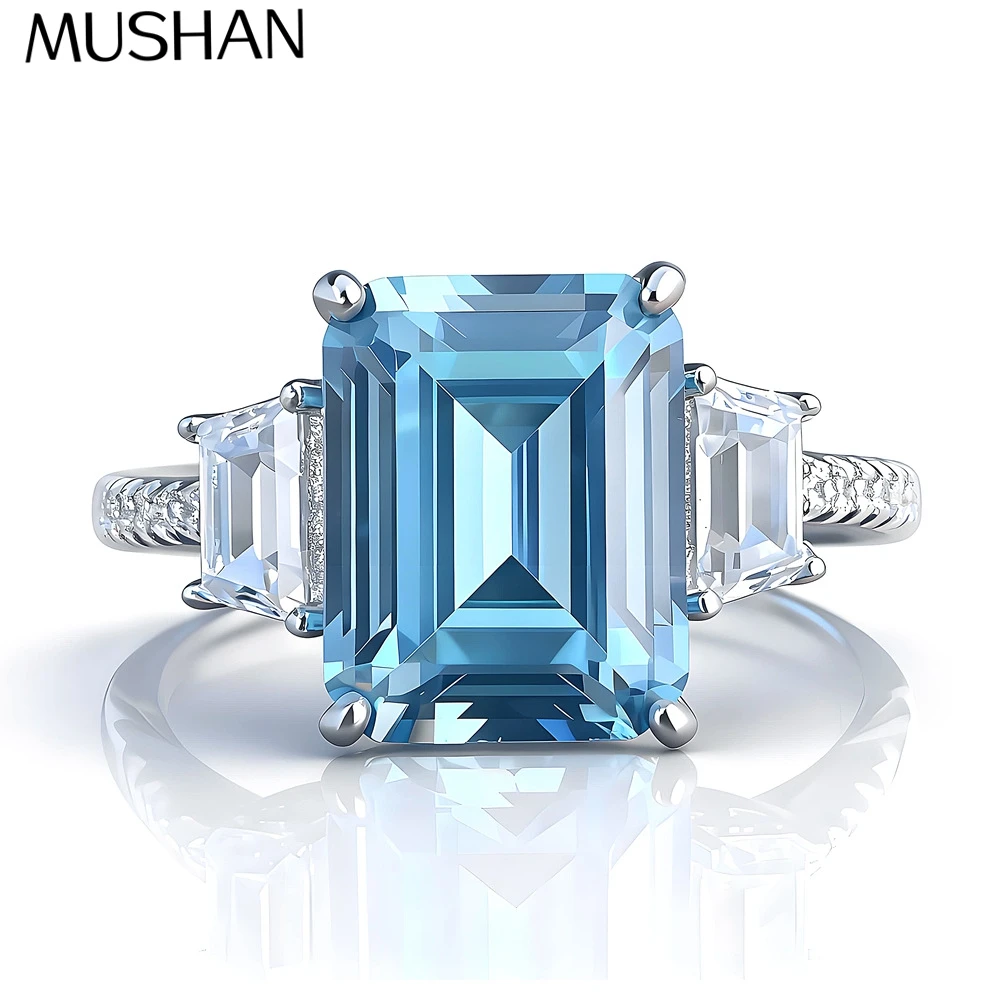 

MuShan Designer Jewelry 925 Sterling Silver Ring VVS Moissanite Halo Ring for Friend 18K Gold Plated MST Patent Fine Jewellery