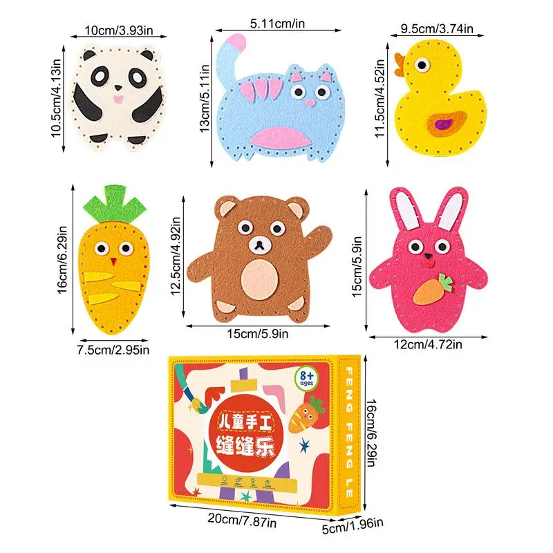 Kid Sewing Craft Kit 6 Easy DIY Projects Of Stuffed Animal Dolls Easy Activities DIY Felt Stuffed Animals For 8 Years Old Kids