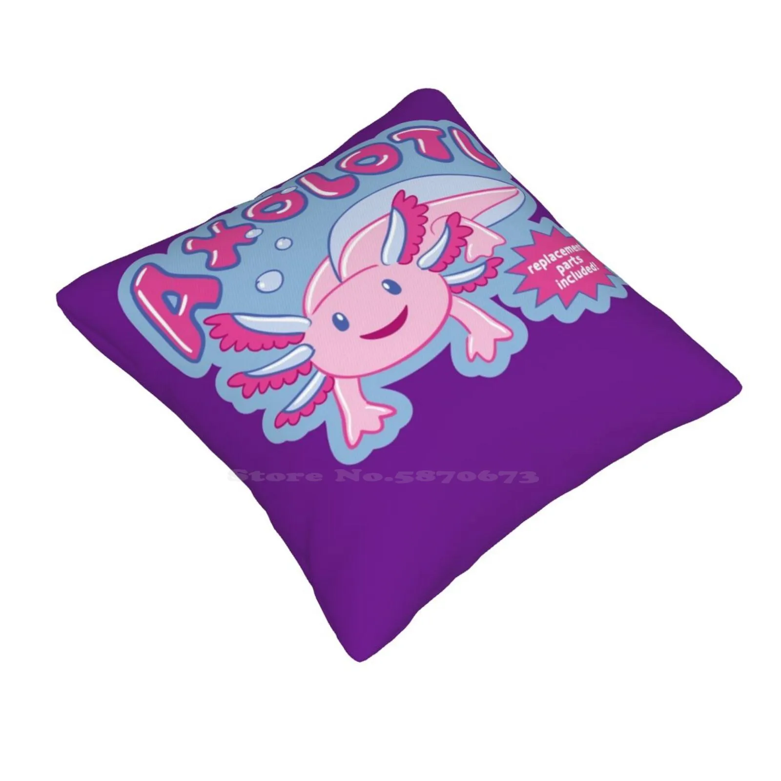 Axolotl-Replacement Parts Included! Throw Cushion Pillow Cover Regeneration Science Engineering Swimming Salamander Amphibian