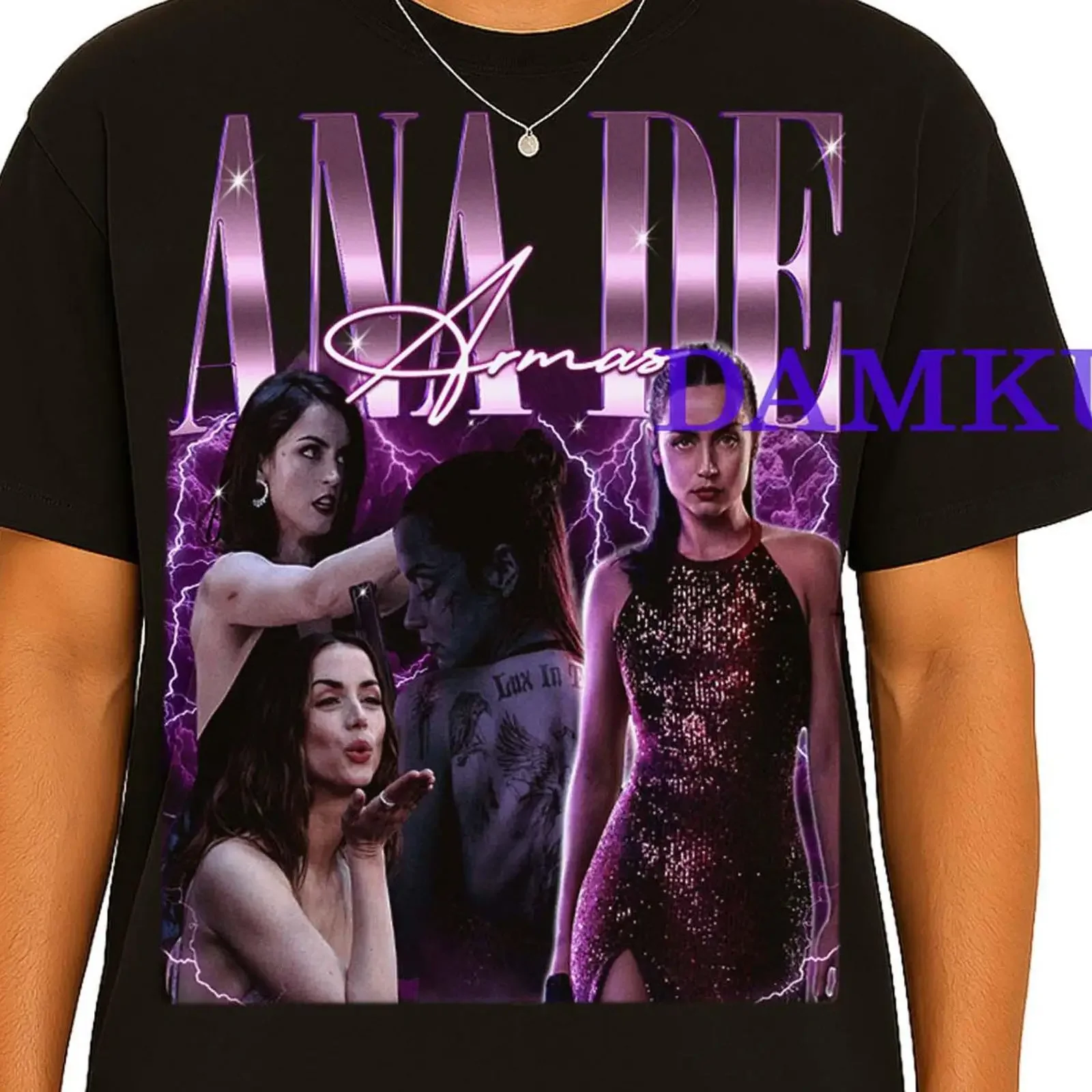 Vintage Ana De Armas Homage T Shirt 90s Retro Bootleg Casual Fans  Top vintage Washed Versatile Soft Top For Everyday Wear