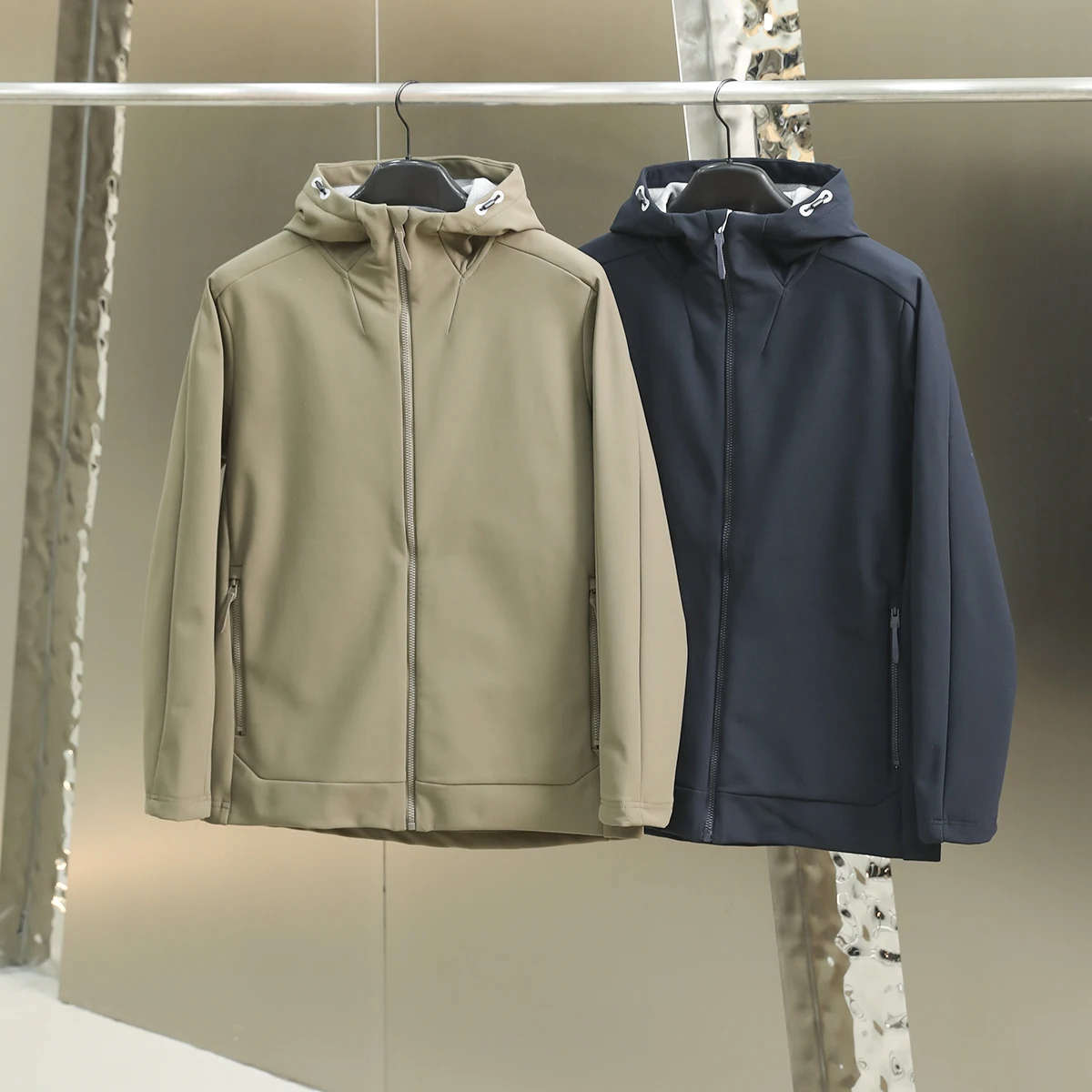 

Мужская уличная куртка Softshell: ветрозащитная, водонепроницаемая, с 3D-кроем, осенняя, модная, городская, из полиэстера, с длинными рукавами, на молнии