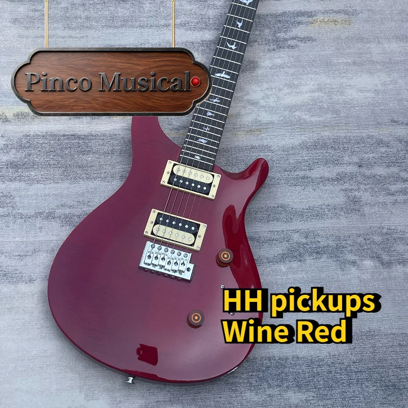 Wine Red PRS Style Electric Guitar HH Dual Humbuckers, Sweet Midrange, Pop Band Recording & Stage Guitar