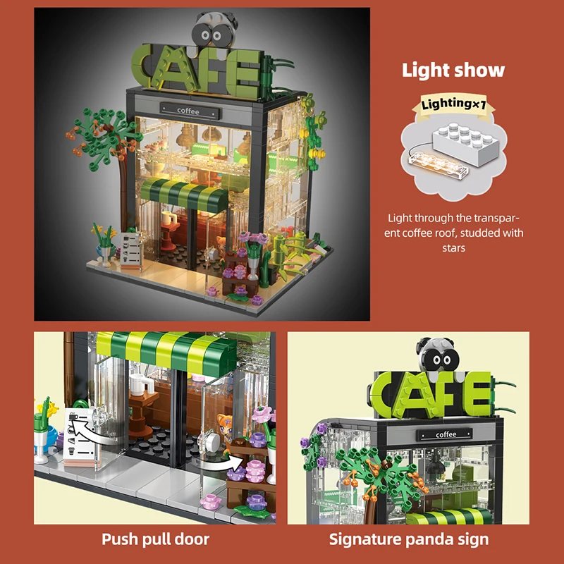 بنة مدينة شارع عرض العمارة الإبداعية الطوب Led ضوء مقهى منزل زهرة متجر لتقوم بها بنفسك نموذج هدايا للأطفال