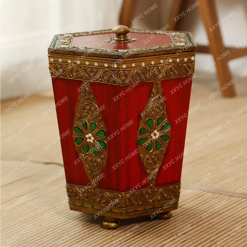 

Y1 Южная Восточная Азия, бытовой мусорный бак для гостиной с крышкой, деревянный большой мусорный бак для спальни, кухни, столовой, мусорный бак