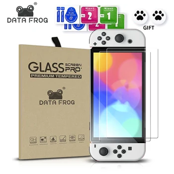 DATA FROG ochraniacz ekranu ze szkła hartowanego kompatybilny-Nintendo Switch OLED 9H HD przezroczysta szklana folia do przełącznika Nintendos OLED