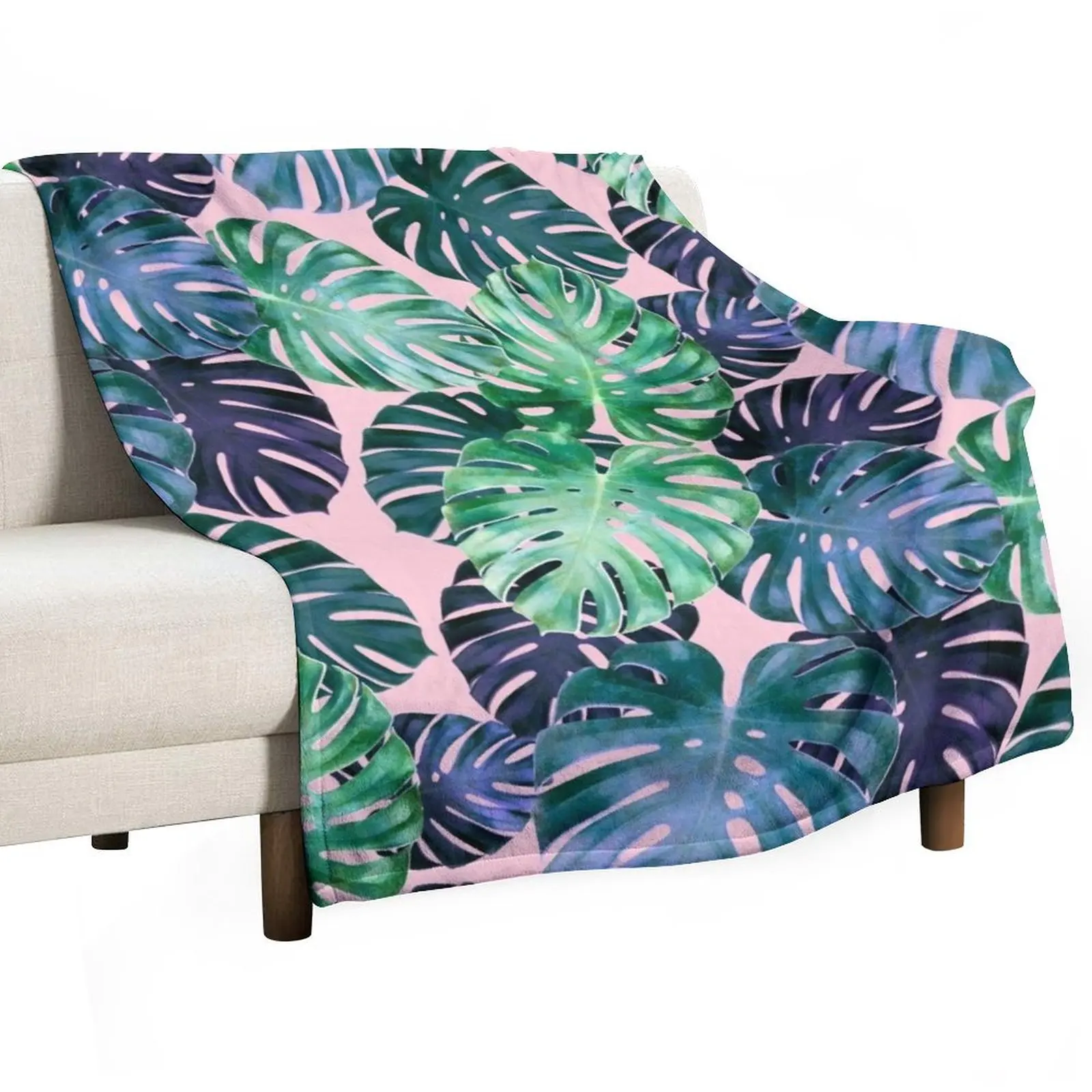 

Monstera leaves Throw Blanket Sofa Blankets For Sofas Hairy For Decorative Sofa Blankets