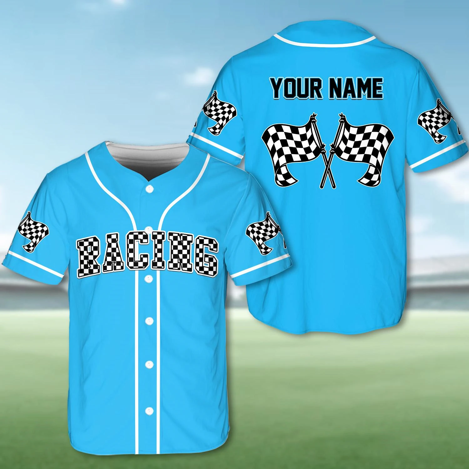 

Hot Racing Club Baseball Jersey Custom Printed Name Number Button Down Shirt For Speedway Competition And Car Lovers Clothing