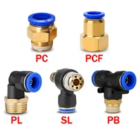 20/50 Uds conector de aire neumático PC/PCF/PL/PB/SL 4mm 6mm 8mm rosca 1/8 1/4 3/8 1/2 accesorios de manguera conectores rápidos de tubería