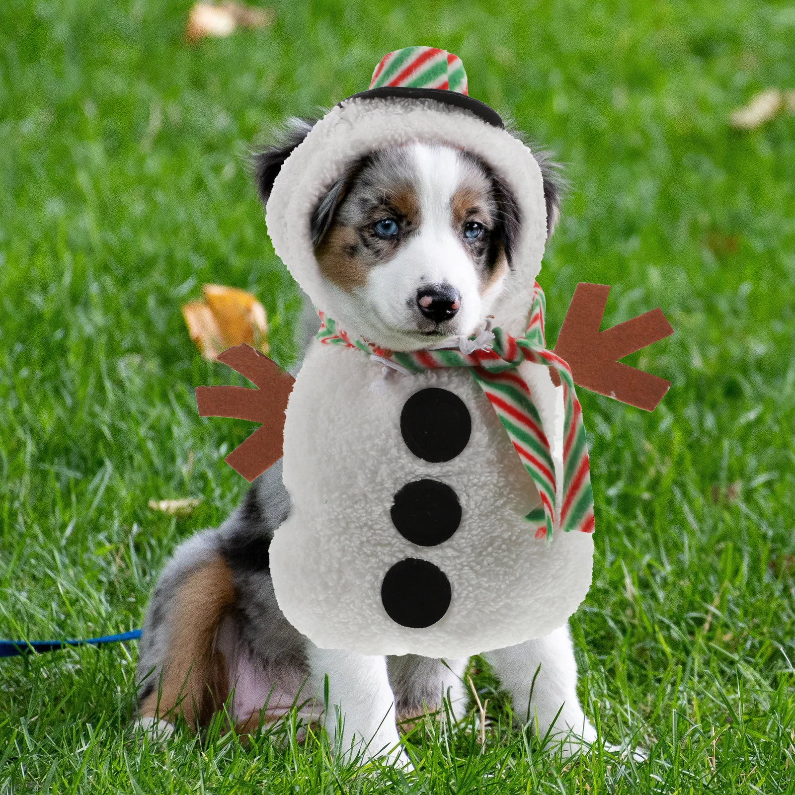 

1Pcs Xmas Dog Clothes Warm Winter Outfit Soft Thick Pet Costume Snowman Design Outdoor Cat Decorative Clothes Pet Costume