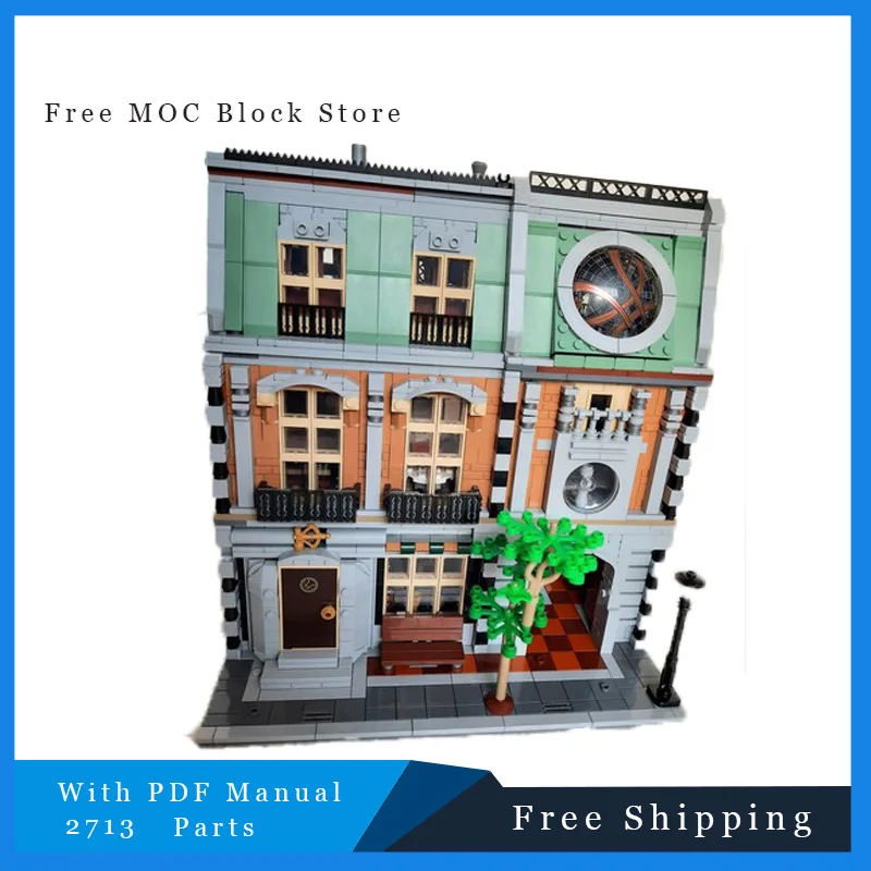 

2713 детали, знаменитые фильмы Moc, строительные блоки, Sanctorum, архитектурная модель, технология, кирпичи, вид на город, улицу, игрушки «сделай сам» для детей