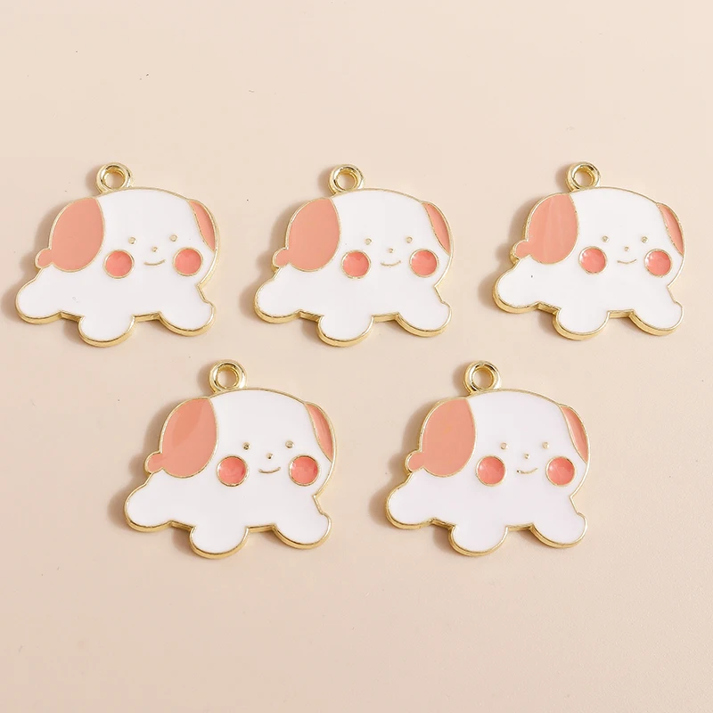 20 قطعة 22x21 مللي متر الكرتون الحيوان جرو السحر المينا الكلب Charms المعلقات لصنع المجوهرات القلائد أقراط Crafts بها بنفسك الحرف لوازم