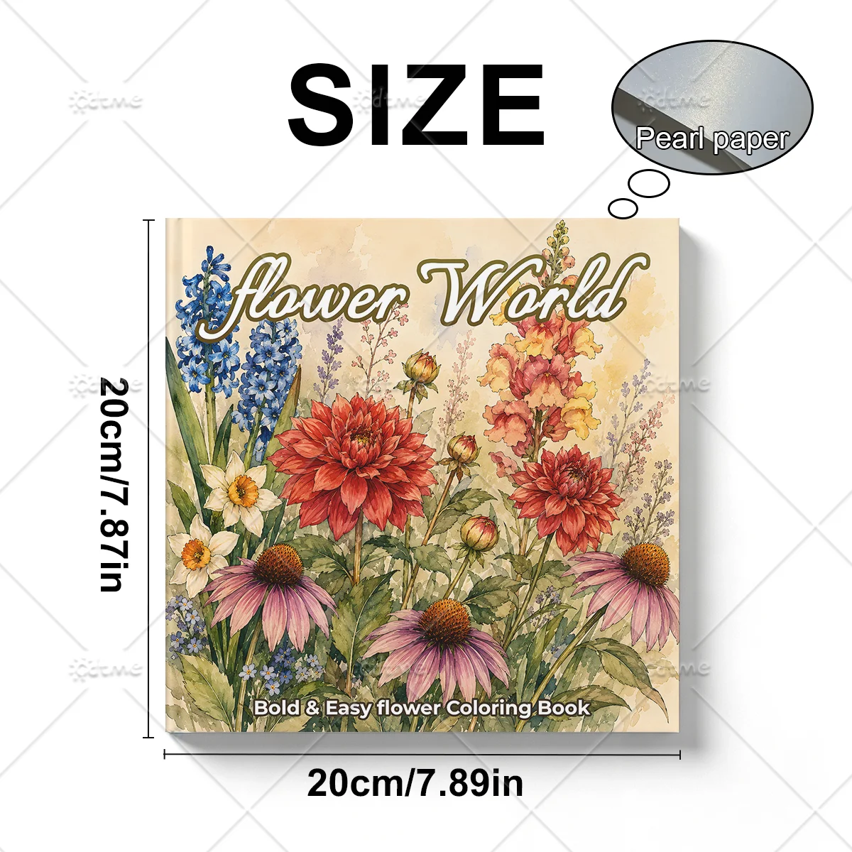 Flower World Adult Coloring Book Vibrant Mixed Garden Floral Scenes for Adults Stress & Anxiety Relief Relaxing Art Therapy Book