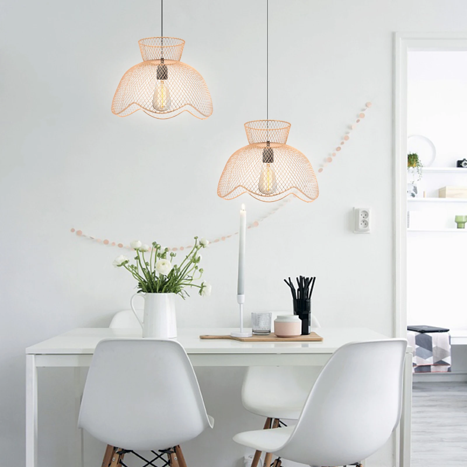 

Wrought Iron Lampshade 150mm Diameter Vintage Table Floor Lamp Shades Hollow Metal For Home Soft Lighting Solution