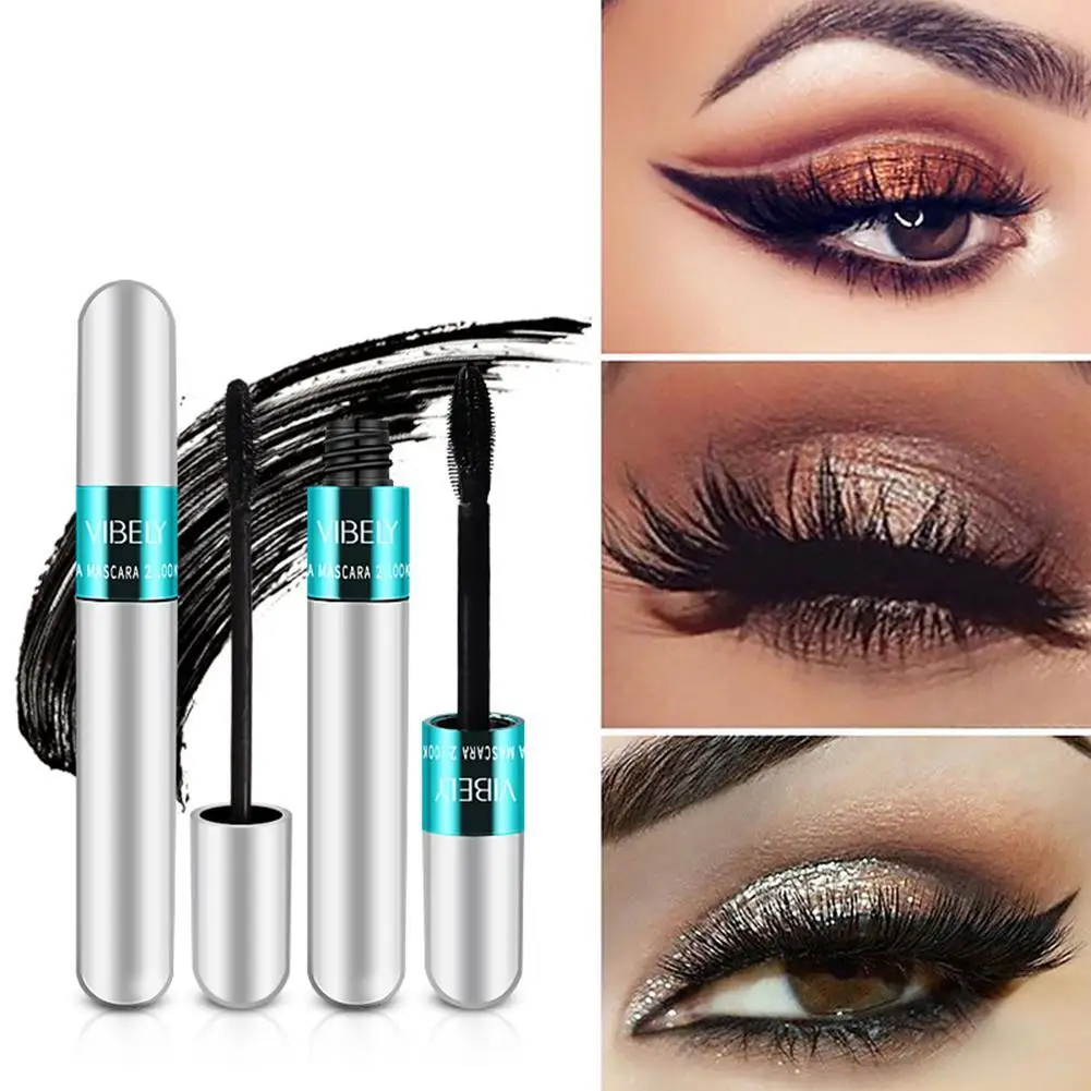 Two-in-one Mascara Eyeliner 4D Wide-angle Rotating Waterproof Slender Warping Does Not Smudge Sexy Eye Makeup