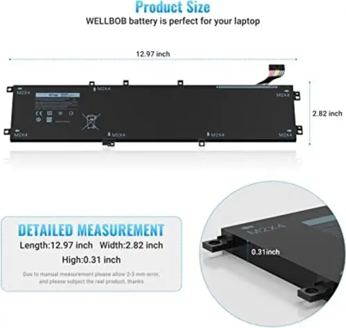 

Dell 6GTPY Replacement Battery - 6-cell - Lithium-ion - 114 Volts - 97Wh - Black - Used-Like New