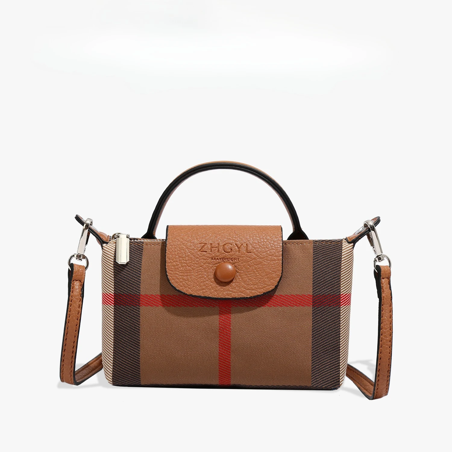 Tas Selempang Kotak-kotak Model Dumpling untuk Wanita, Tas Tangan Mewah, Tas Selempang Serbaguna untuk Siang dan Malam, Tas Fashion untuk Kerja ​