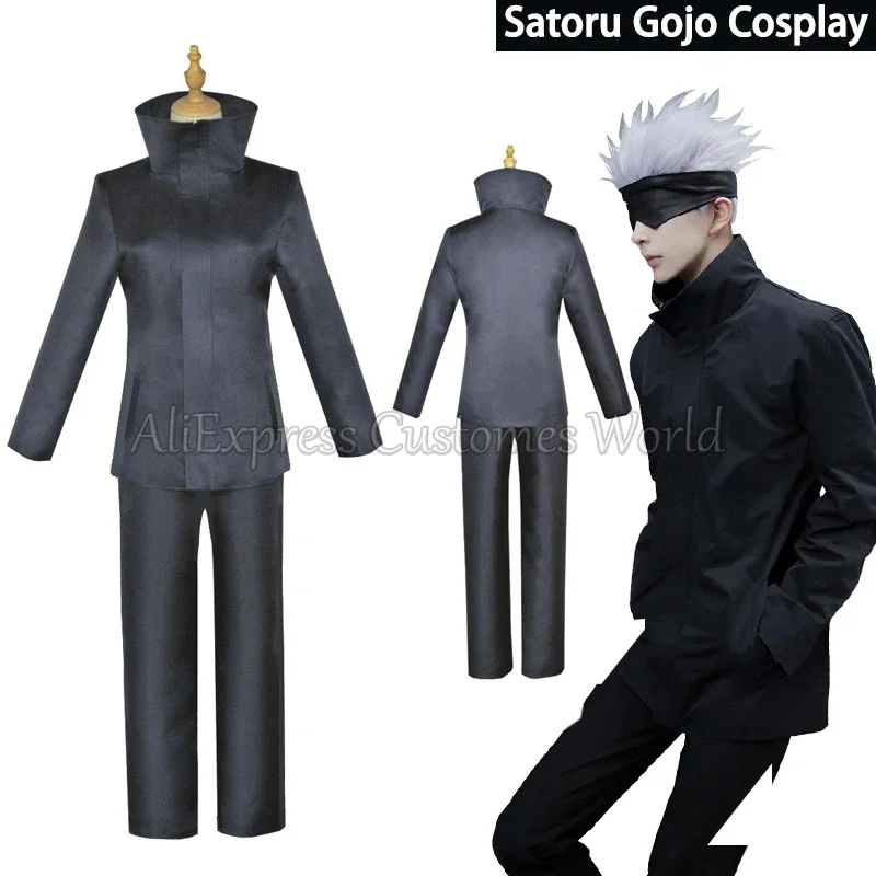 อะนิเมะ Gojo Satoru คอสเพลย์เครื่องแต่งกาย Jujutsu Kaisen Satoru Gojo คอสเพลย์เครื่องแต่งกายชุดสูทสีดําฮาโลวีนสําหรับชายผู้ใหญ่