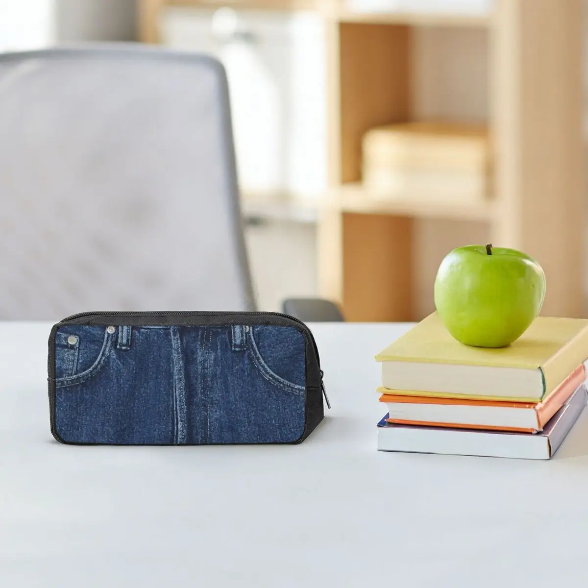 

Синие джинсовые пеналы с классической текстурой для студентов, подарочные пеналы-коробки, вместительные сумки для карандашей, пеналы-органайзеры, держатели для ручек