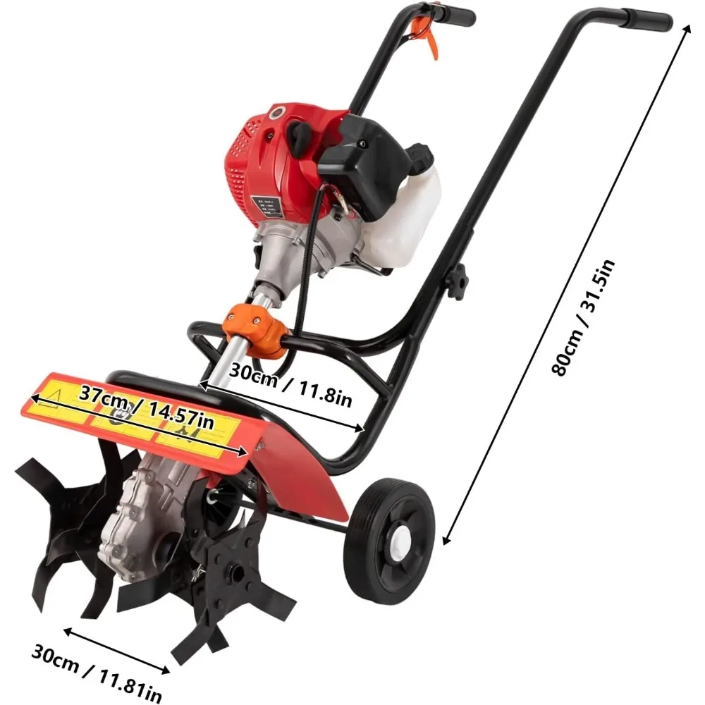 محراث يعمل بالغاز 52CC 2 السكتة الدماغية التجارية الثقيلة الحارث 1.9KW اليد الروتاري المزارع Rototiller حديقة أداة مع مقبض #3