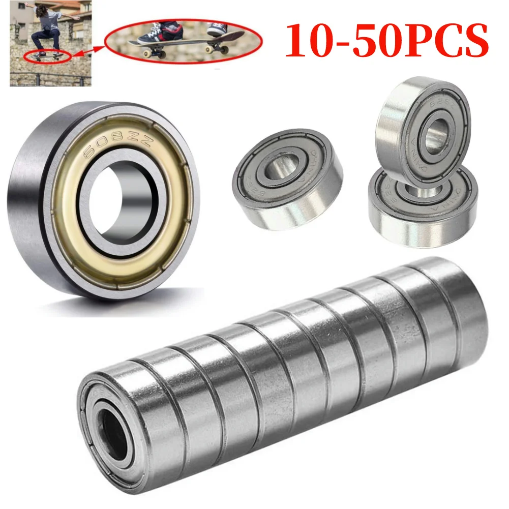 10-50pcs Ball Bearings 608ZZ 623ZZ 626ZZ 687ZZ 607zz Deep Groove Miniature Bearings For Skateboard Scooter 3D Printers Bearings