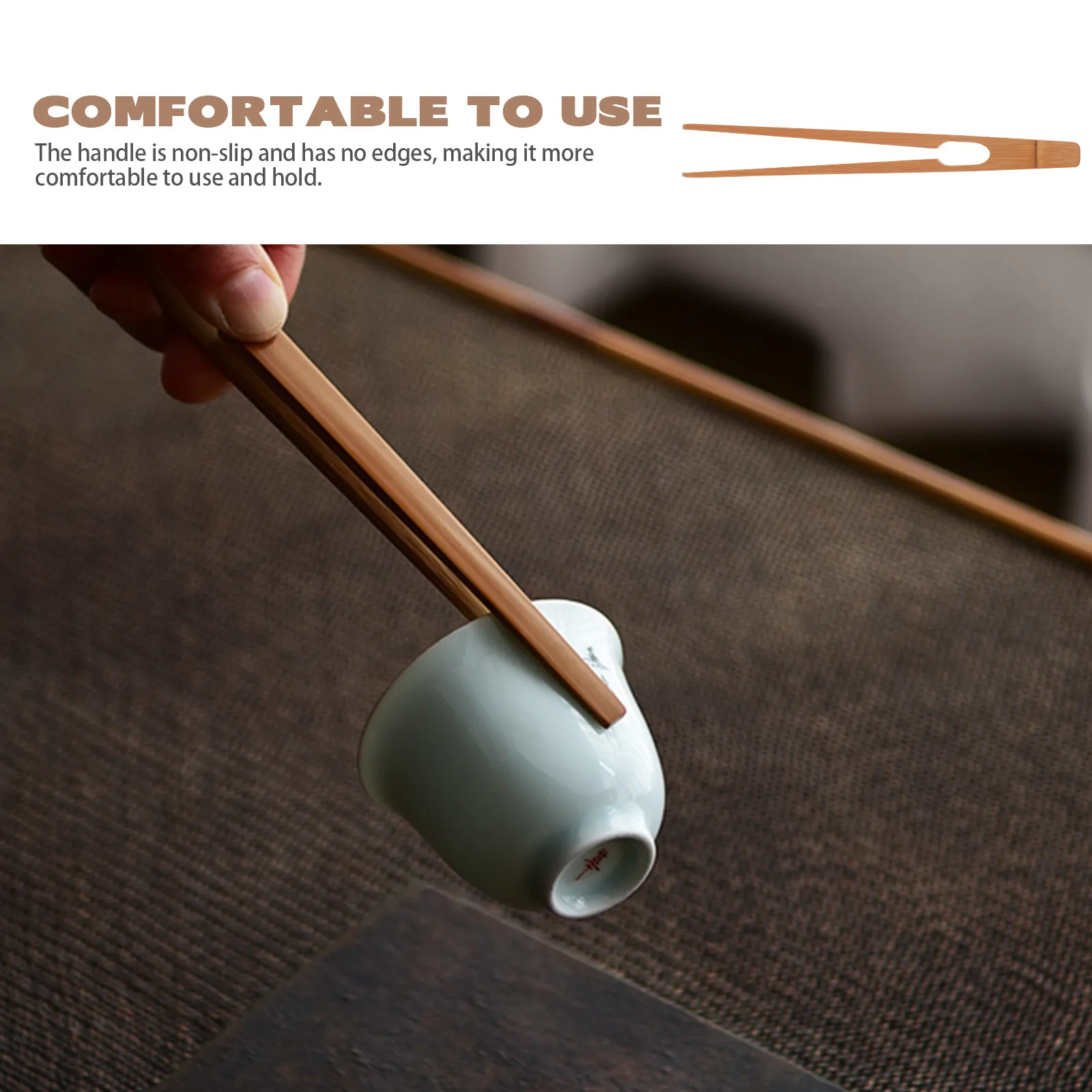 

1Pcs Bamboo Tea Ceremony Clamp Non-Slip Kitchen Tong Food Clip Bbq Steak Bread Clip Multi-Function Tea Clamp Food Tong