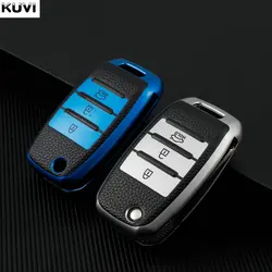 Leather TPU Car Flip Key Case Cover For KIA Rio 3 K2 Ceed Cerato K3 K5 Sorento Sportage Soul K4 Picanto Optima Forte Stinger