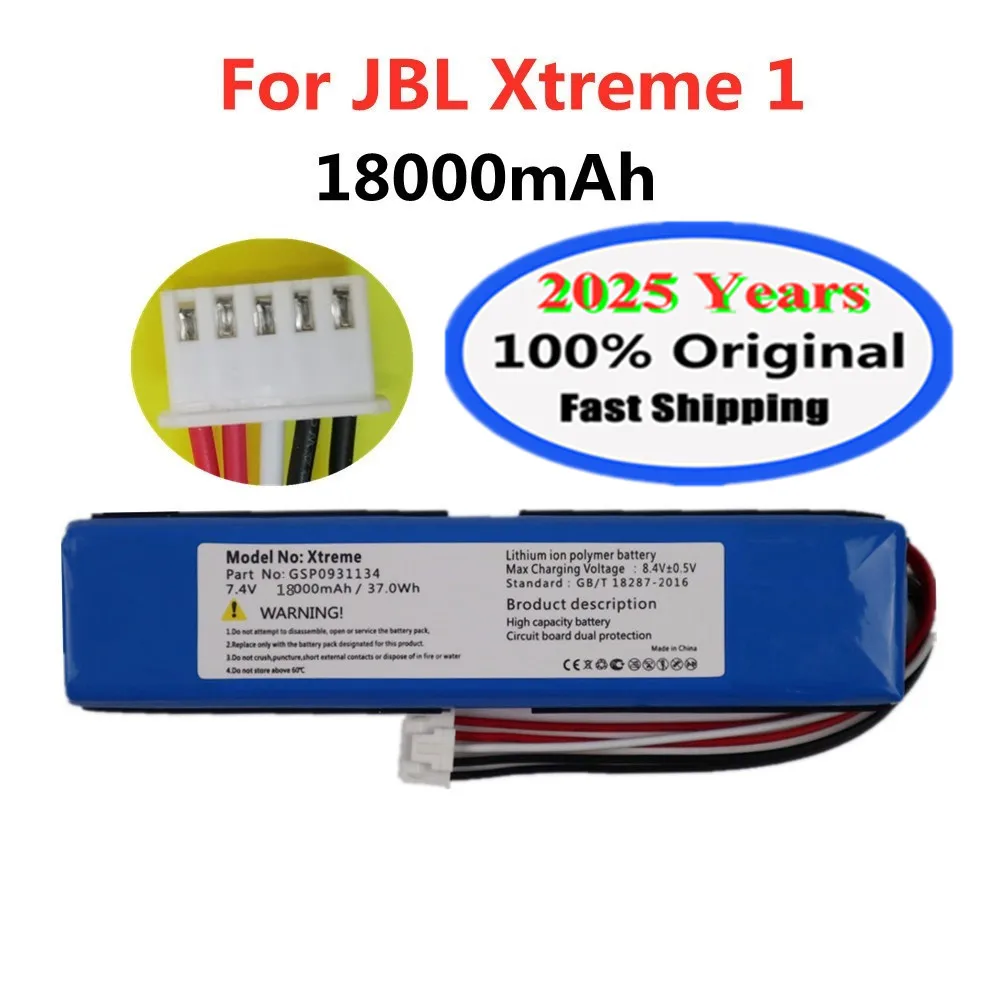 2025 Years Original Speaker Battery GSP0931134 For JBL Xtreme 1 Xtreme1 18000mAh 37.00Wh Pack Wireless bluetooth Bateria Battery