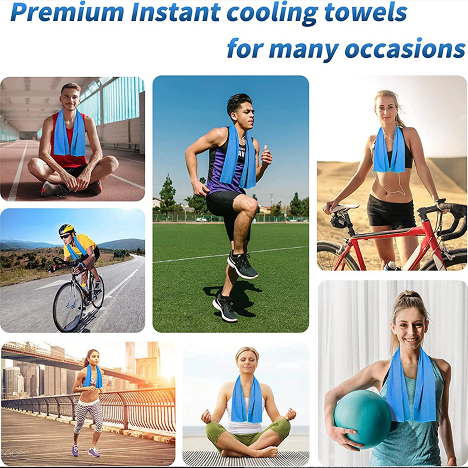 30X100cm Sports Cooling Towel Quick Drying Microfiber Towels Sweat- absorbent Ultralight Gym Towel for Running Yoga Golf Cycling