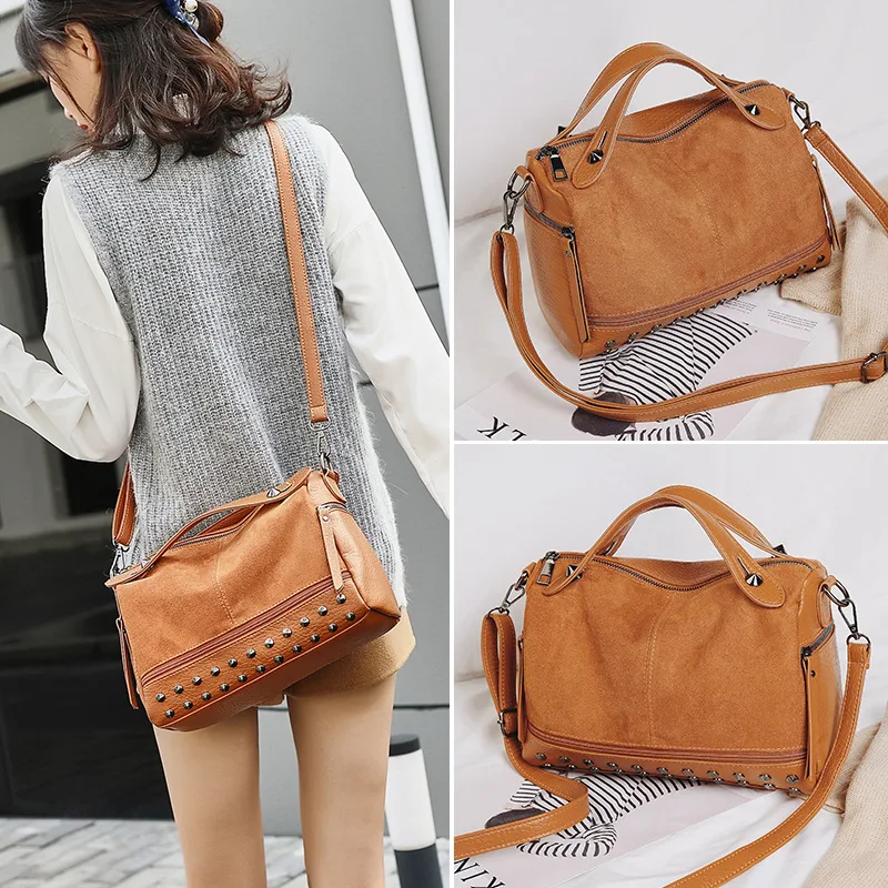 Large Capacity Women Handbags Retro Ladies Shoulder Bags Leather Side Bags Fashion Female Travel Bag