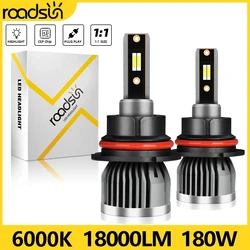 Roadsun 1 Pair Super Bright 18000LM LED H3 HB1 9004 HB5 9007 H13 180W Turbo Car Headlight Bulbs High Power Headlamp Ampoules