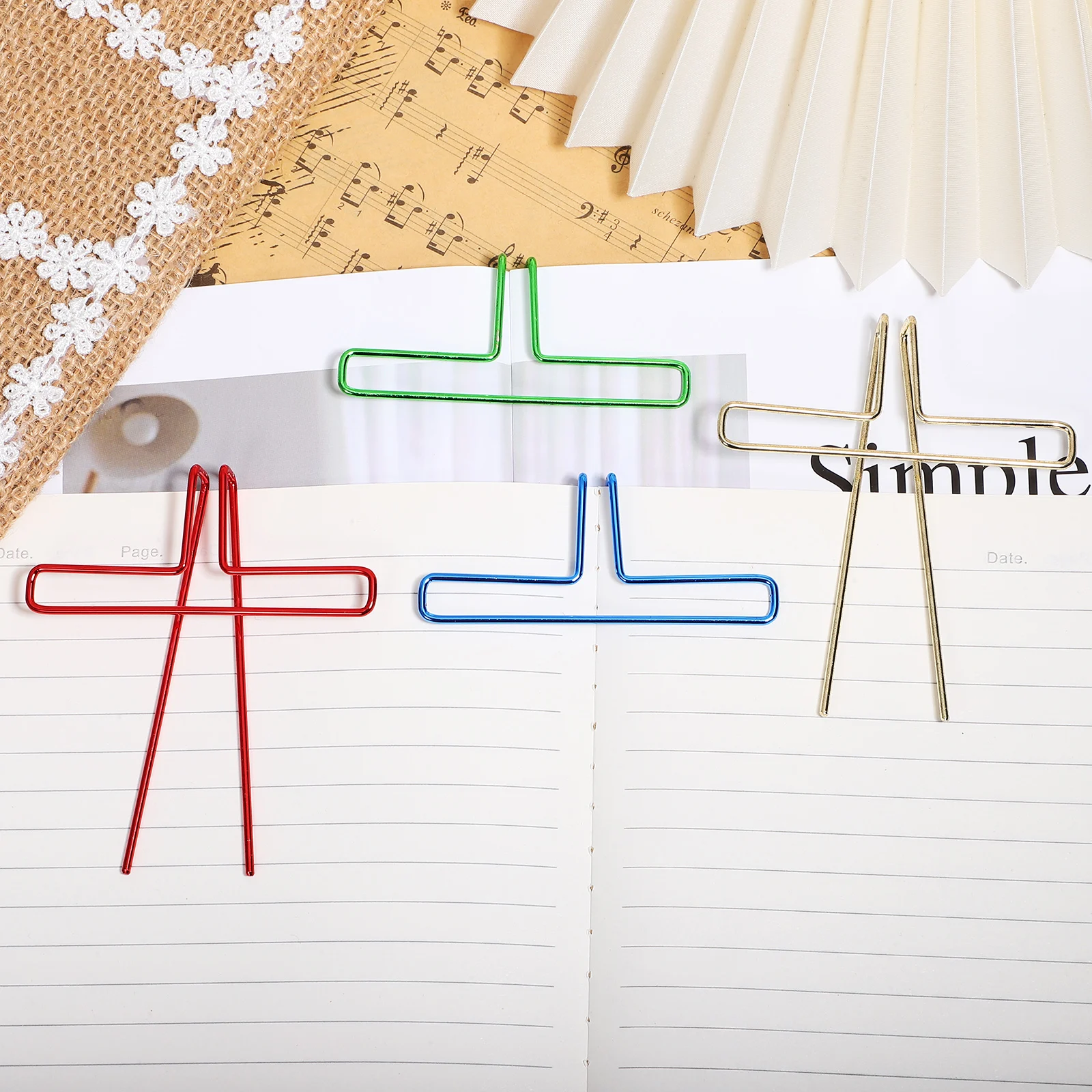 

8 Pcs Three-dimensional Book Folder Convenient Clip Music Stand Page Holder Metal Portable Clips Thumb Gold Plated Note