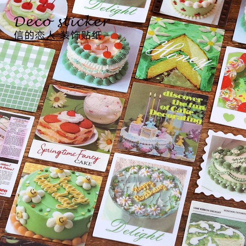 40pcs/1lot Kawaii Stationery Stickers Dessert Cake Junk Journaling Decorative Mobile Scrapbooking for stickers Scrapbook