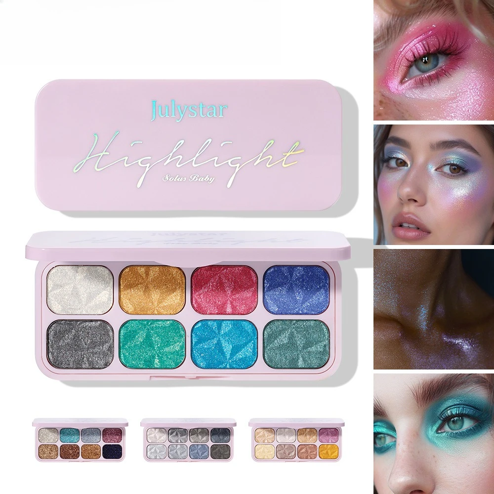 พาเลทอายแชโดว์เนื้อครีม 8 เฉดสี สร้างลุคประกายวิ้งและไฮไลท์ได้ ติดทน ไม่หลุดลอก สำหรับผู้หญิงและเด็กผู้หญิง แต่งหน้าเร็ว ใช้ง่าย ต้องมี