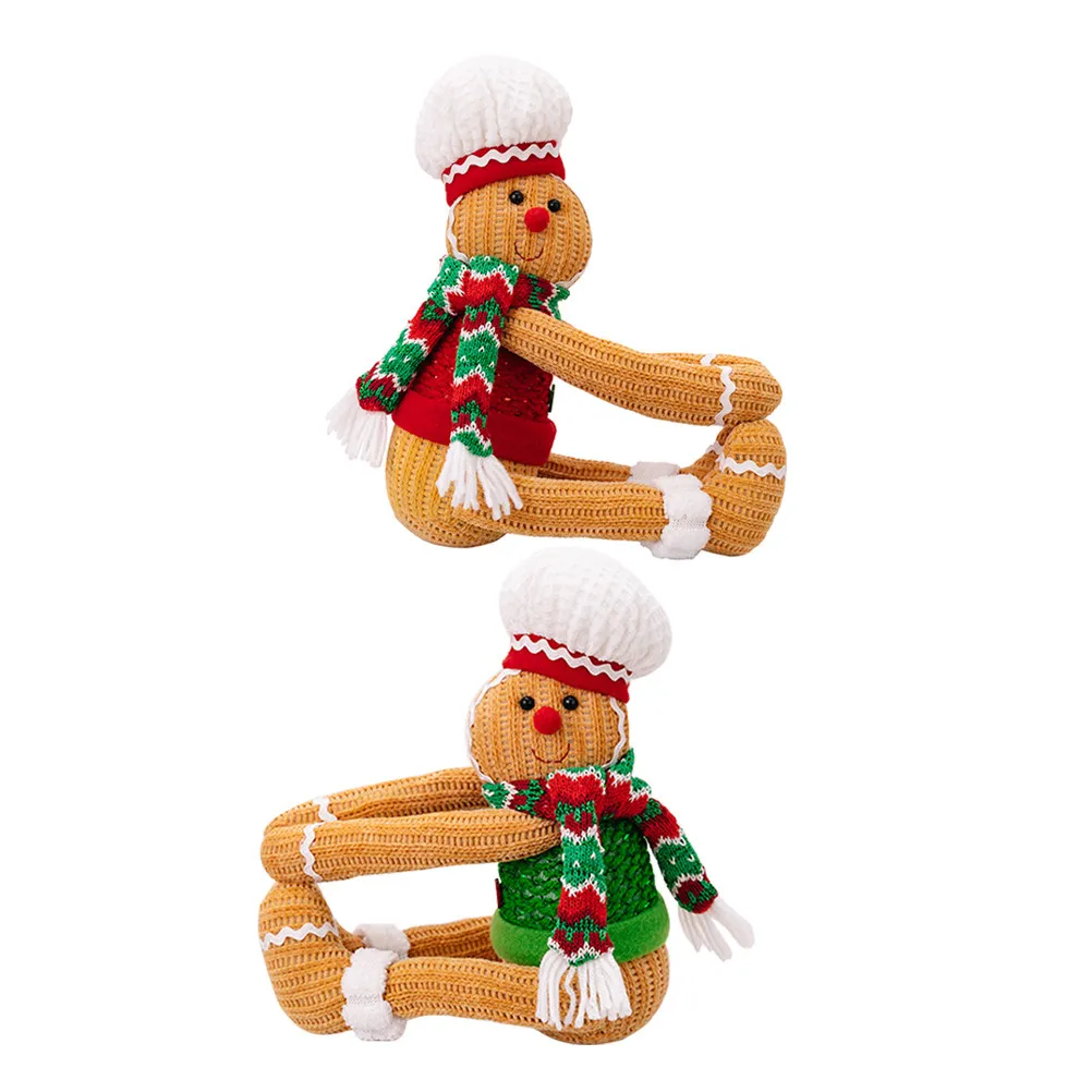 2Pcs Curtain Tiebacks for Christmas Windows Soft Knitted PP Cotton Holdbacks Festive Cartoon Style Fast Installation Drapery