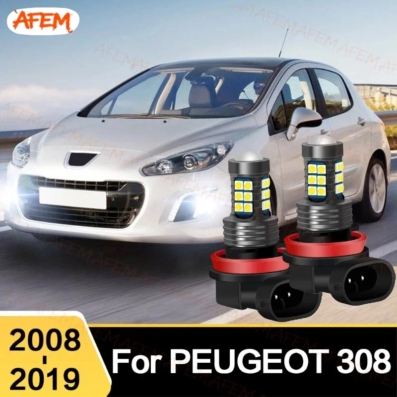 LED Car Light Front Bulb Fog Lamp For PEUGEOT 308 2008 2009 2010 2011 2012 2013 2014 2015 2016 2017 2018 2019 Car Accessories