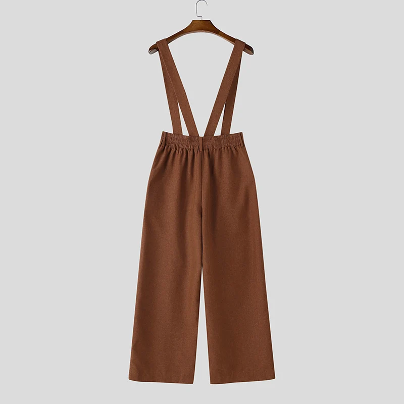 INCERUN Herren-Jumpsuits, einfarbig, ärmellos, lässig, mit Trägern, für Herren, Streetwear, locker, 2026, modische Herren-Overalls, Hosen – Detail 12