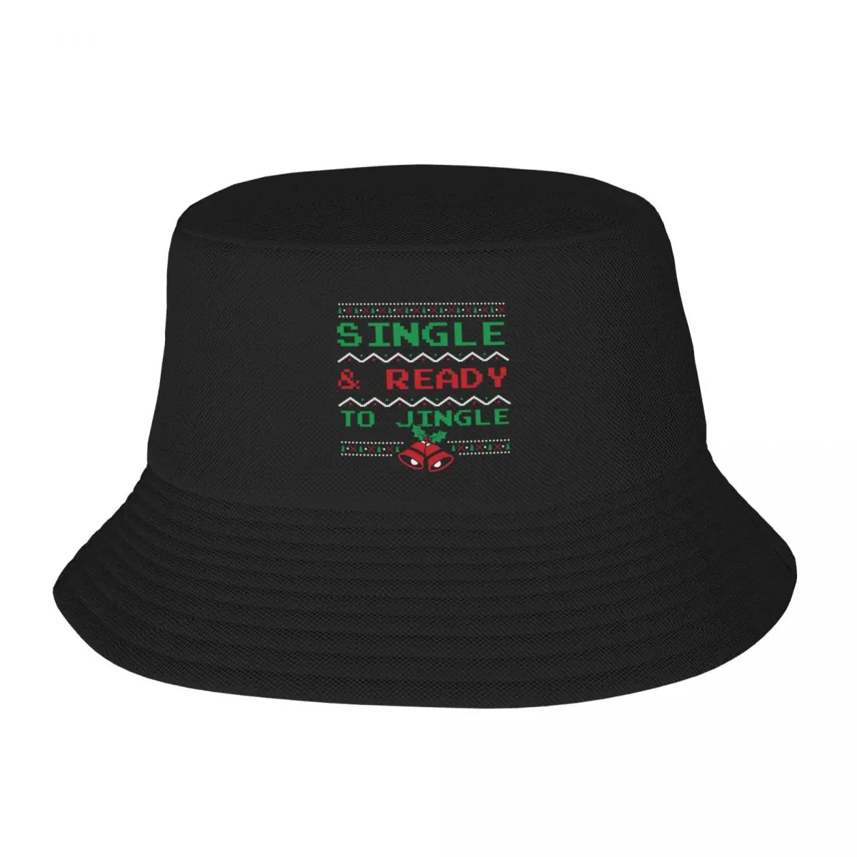 Embrace the Holiday Spirit: Single & Ready to Jingle with Christmas Vibes Bucket Hat boonie hats Women Beach Fashion Men's