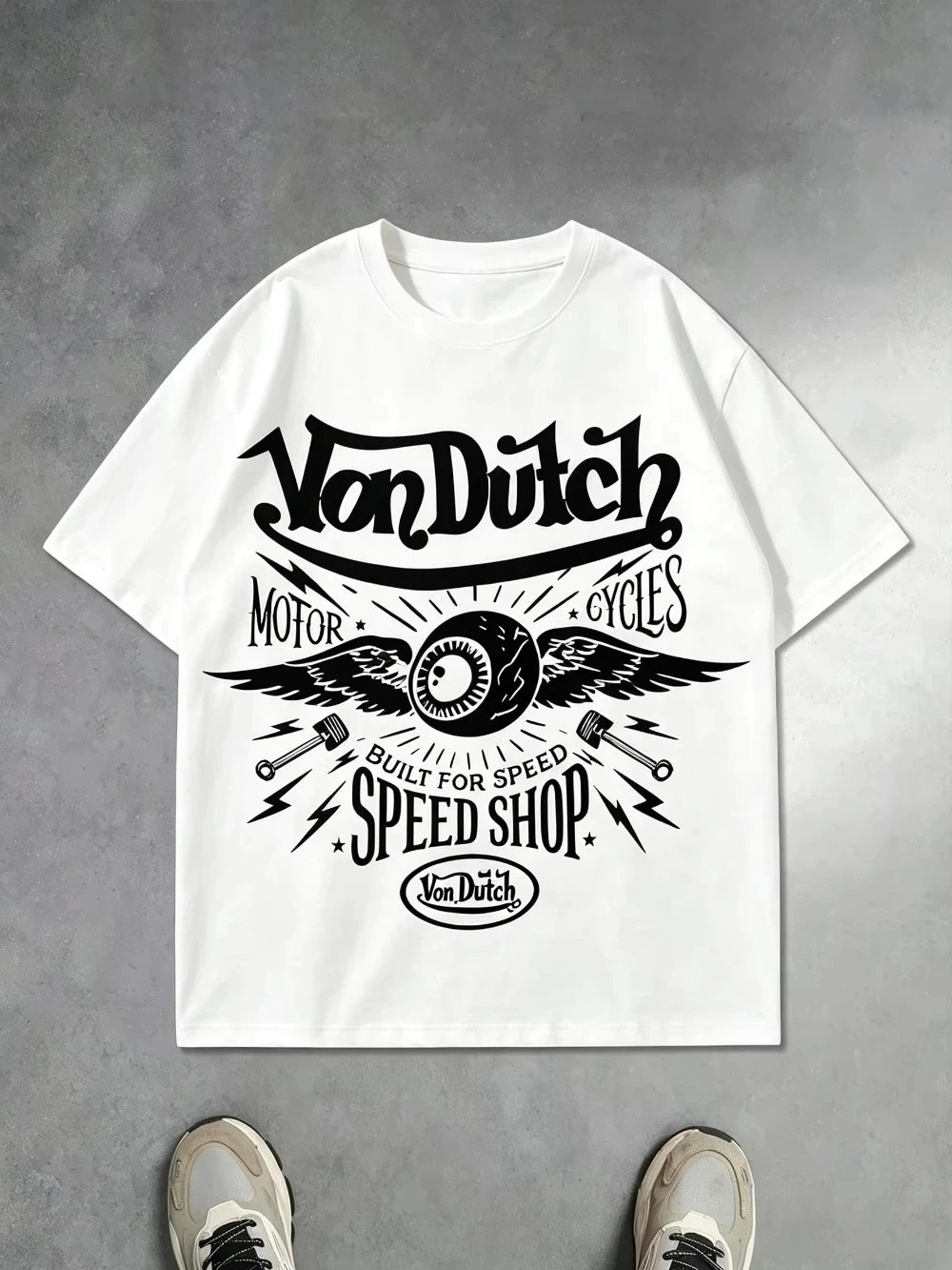 2026 Unisex West Coast Biker Wing Gear T-shirt Oversized Short Sleeve Tee Vintage Moto Print Loose Summer Cotton Trendy Top